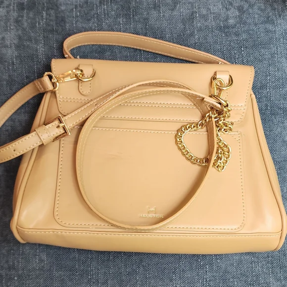 H by Halston Tan Handbag Satchel - Picture 3 of 11